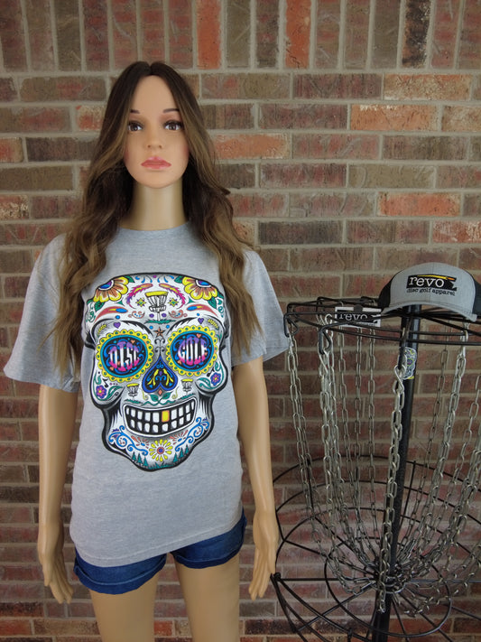 Disc Golf Sugar Skull - Light Grey