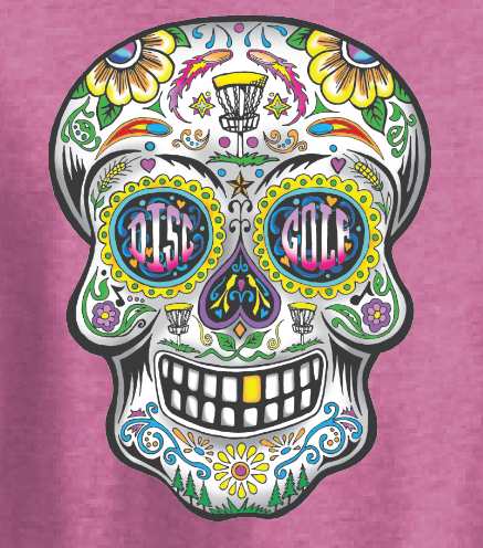 Disc Golf Sugar Skull - Pink